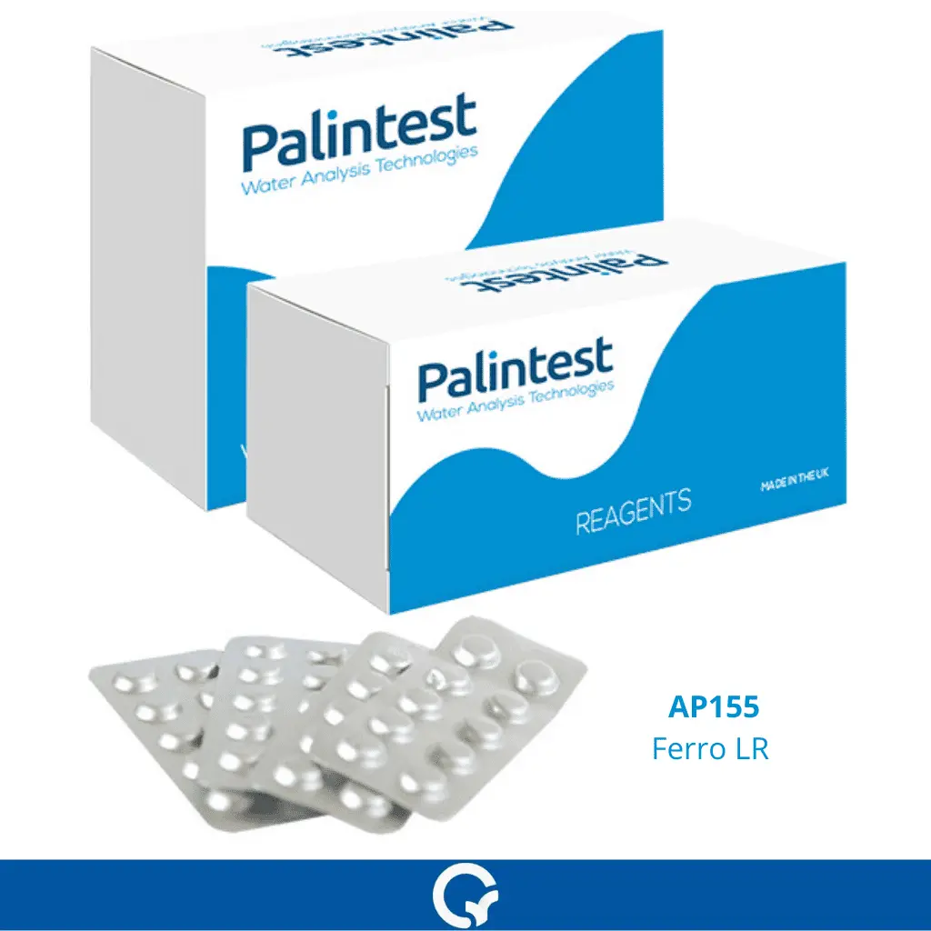 AP155 Ferro LR Iron Qualitest Palintest Reagentes Reagents Consumables Photometric Tablets water água testing